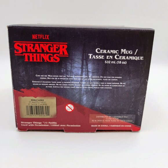 Stranger Things Netflix Ceramic Mug Yellow Waffle Texture 18 oz NIB Cup Read - Picture 8 of 10